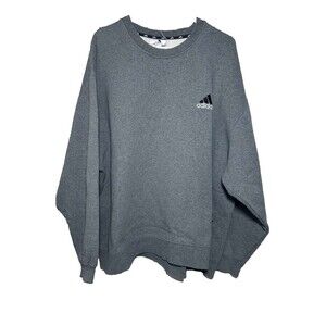 Adidas Vintage Crewneck Sweater Men's XL Gray Pullover Sweatshirt Long Sleeves